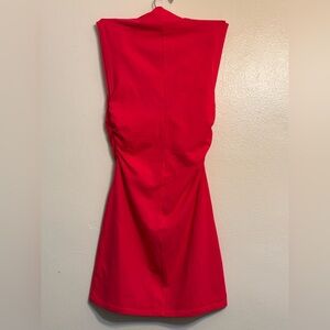 Reformation Pink Red Ruched Sleeveless Dress